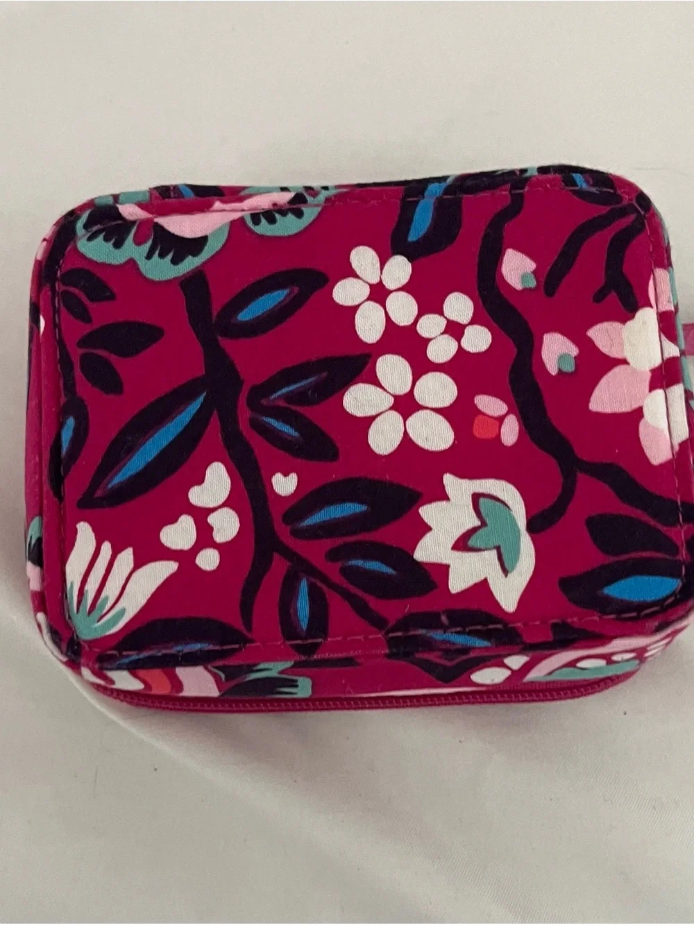 Vera Bradley Pink Floral Quilted Crossbody Bag with wallet, pill holder ,and ID